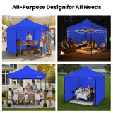 Canopies & Gazebos: RED TRACK 3x3m Premium Pop Up Gazebo Marquee, Patented Steel Cable Canopy Support System, Wheeled Carry Bag, Side Walls, UV Block, Reinforced Frame, Blue