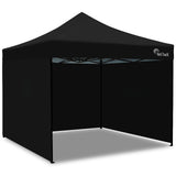 Canopies & Gazebos: RED TRACK 3x3m Premium Pop Up Gazebo Marquee, Patented Steel Cable Canopy Support System, Wheeled Carry Bag, Side Walls, UV Block, Reinforced Frame, Black