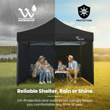 Canopies & Gazebos: RED TRACK 3x3m Premium Pop Up Gazebo Marquee, Patented Steel Cable Canopy Support System, Wheeled Carry Bag, Side Walls, UV Block, Reinforced Frame, Black
