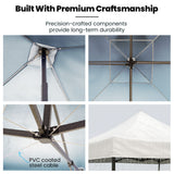 Canopies & Gazebos: RED TRACK 3x3m Premium Pop Up Gazebo Marquee, Patented Steel Cable Canopy Support System, Wheeled Carry Bag, Side Walls, UV Block, Reinforced Frame, White