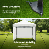 Canopies & Gazebos: RED TRACK 3x3m Premium Pop Up Gazebo Marquee, Patented Steel Cable Canopy Support System, Wheeled Carry Bag, Side Walls, UV Block, Reinforced Frame, White
