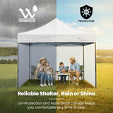 Canopies & Gazebos: RED TRACK 3x3m Premium Pop Up Gazebo Marquee, Patented Steel Cable Canopy Support System, Wheeled Carry Bag, Side Walls, UV Block, Reinforced Frame, White