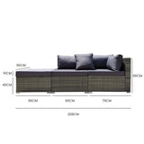 Outdoor Sofas & Lounge Sets: LONDON RATTAN 3 Seater Modular Outdoor Lounge Setting incl. Ottoman, Grey