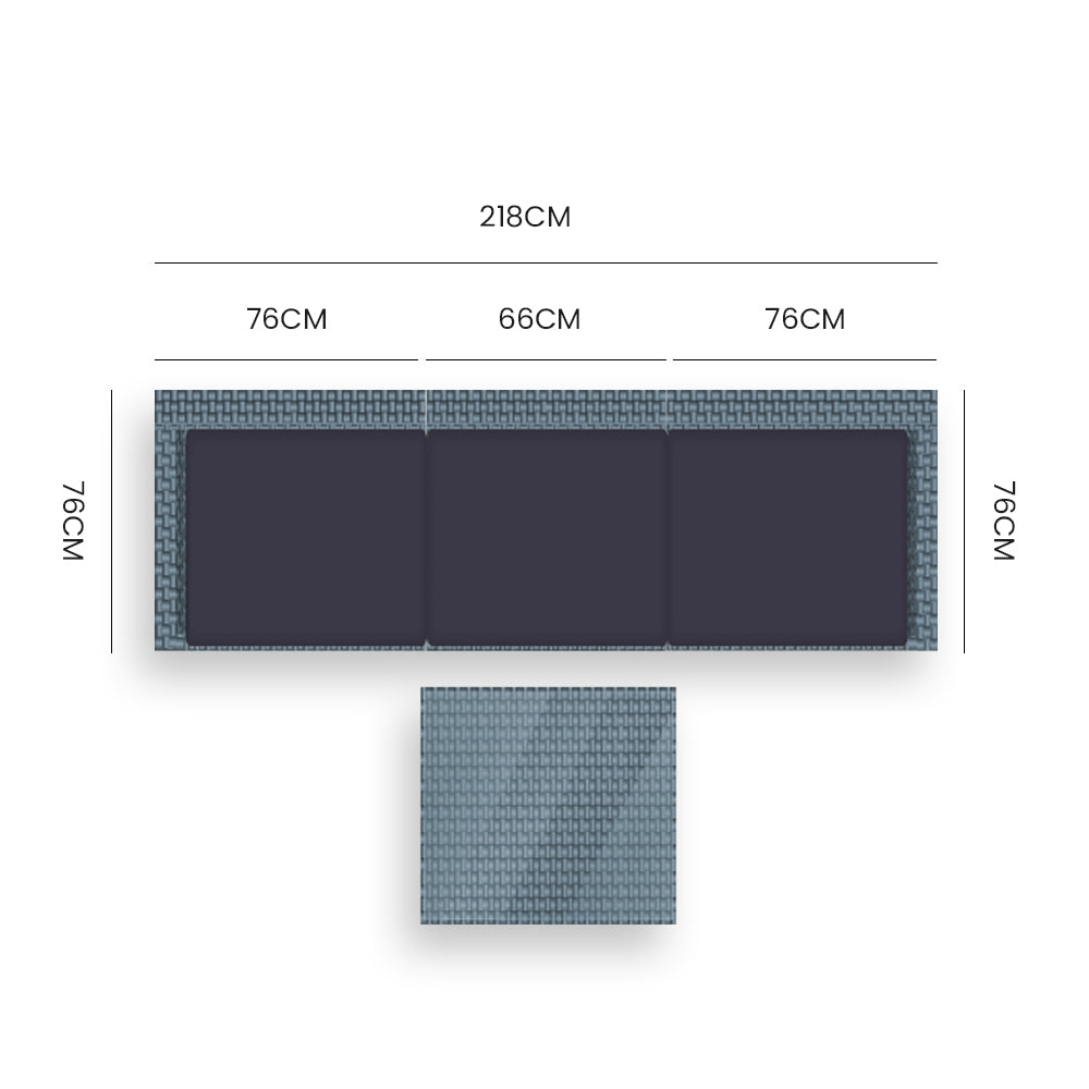 Outdoor Sofas & Lounge Sets: LONDON RATTAN 4 Piece 3 Seater Modular Outdoor Lounge Setting incl. Coffee Table, Grey