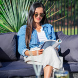 Outdoor Sofas & Lounge Sets: LONDON RATTAN 5 Seater Modular Outdoor Lounge Setting with Coffee Table, Grey