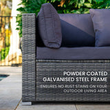 Outdoor Sofas & Lounge Sets: LONDON RATTAN 6 Seater Modular Outdoor Lounge Setting with Ottoman, Grey