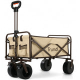 TRUNDL 106L Electric Folding Pull Cart, Powerful Easy Hill Climbing, All-terrain Wheels, Wagon for Beach Camping Shopping, Cream