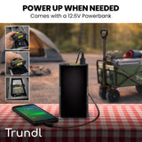 TRUNDL 106L Electric Folding Pull Cart, Powerful Easy Hill Climbing, All-terrain Wheels, Wagon for Beach Camping Shopping, Green