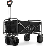 TRUNDL 106L Electric Folding Pull Cart, Powerful Easy Hill Climbing, All-terrain Wheels, Wagon for Beach Camping Shopping, Black