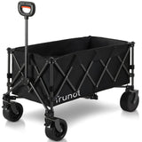 TRUNDL 180L XL Electric Folding Pull Cart, Powerful Easy Hill Climbing, All-terrain Wheels, Wagon for Beach Camping Shopping, Black