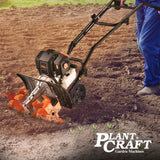 Outdoor Power Equipment: PLANTCRAFT 46CC Garden Cultivator Tiller Handheld 15" Inch Petrol 4-Stroke Titan 9
