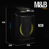 Bluetooth Speakers: M&B Portable Splash Proof 80W Bluetooth Party Speaker, IPX4, TWS Pairing, Multi-Input, Lithium Battery, RGB, USB Charging