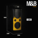Bluetooth Speakers: M&B Portable Splash Proof 120W Bluetooth Party Speaker with Karaoke Microphone, IPX4, TWS Pairing, Multi-Input, Lithium Battery, RGB, USB Charging