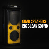 Bluetooth Speakers: M&B Portable Splash Proof 120W Bluetooth Party Speaker with Karaoke Microphone, IPX4, TWS Pairing, Multi-Input, Lithium Battery, RGB, USB Charging