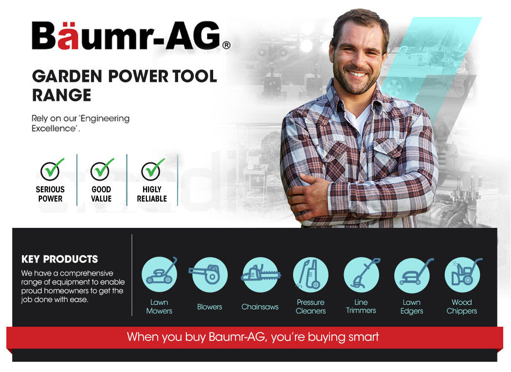Outdoor Power Equipment: Baumr-AG 20V Cordless Line Trimmer Whipper Snipper Electric Garden Tool, 2.0Ah Lithium Battery Charger