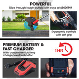 Outdoor Power Equipment: Baumr-AG 20V Cordless Line Trimmer Whipper Snipper Electric Garden Tool, 2.0Ah Lithium Battery Charger