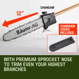 Outdoor Power Equipment: Baumr-AG 65CC Long Reach Pole Chainsaw Hedge Trimmer Pruner Chain Saw Tree Multi Tool
