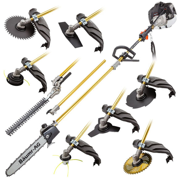 BAUMR-AG 65cc 9in1 Long Reach Garden Multi-tool, Pole Saw, Hedge & Line Trimmer, Brush Cutter, 12