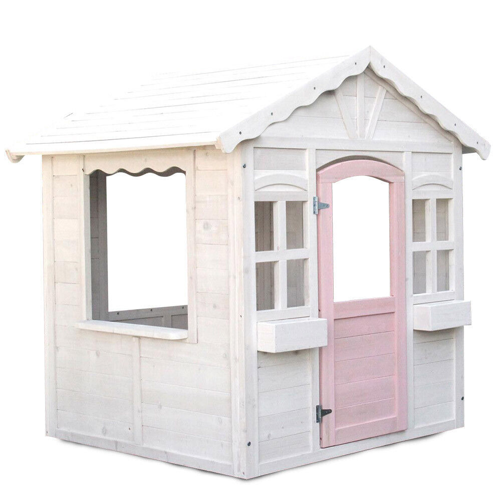 Outdoor Play Equipment: ROVO KIDS Cubby House, Wooden Outdoor DIY Timber Cottage Style Playhouse, for Children