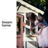Outdoor Play Equipment: ROVO KIDS Cubby House, Wooden Outdoor DIY Timber Cottage Style Playhouse, for Children