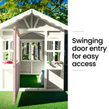 Outdoor Play Equipment: ROVO KIDS Cubby House, Wooden Outdoor DIY Timber Cottage Style Playhouse, for Children