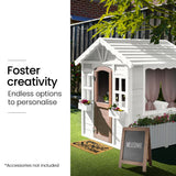 Outdoor Play Equipment: ROVO KIDS Cubby House, Wooden Outdoor DIY Timber Cottage Style Playhouse, for Children