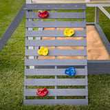 Outdoor Play Equipment: ROVO KIDS Wooden Tower Cubby House with Slide, Sandpit, Climbing Wall, Noughts & Crosses
