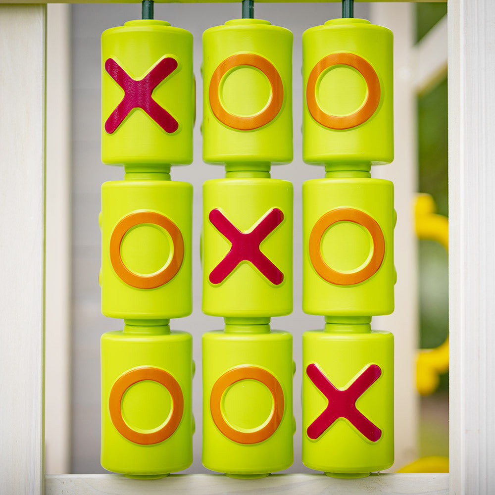 Outdoor Play Equipment: ROVO KIDS Wooden Tower Cubby House with Slide, Sandpit, Climbing Wall, Noughts & Crosses