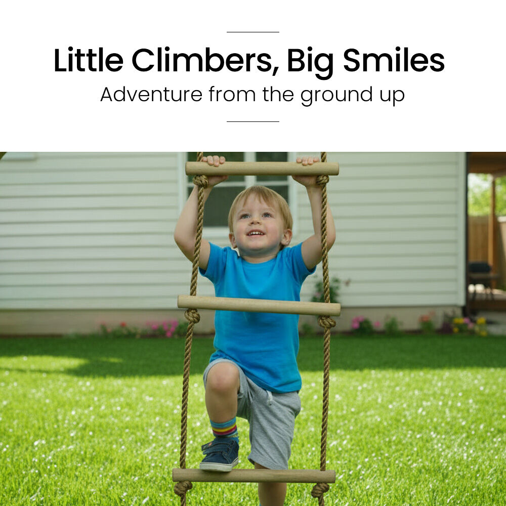 Outdoor Play Equipment: ROVO KIDS Ultimate Outdoor Monkey Bars Playset Frame, with Climbing Wall, Disc Swing, Rope Ladder
