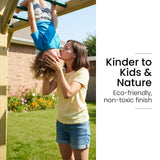 Outdoor Play Equipment: ROVO KIDS Ultimate Outdoor Monkey Bars Playset Frame, with Climbing Wall, Disc Swing, Rope Ladder