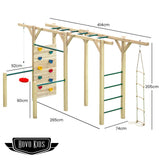 Outdoor Play Equipment: ROVO KIDS Ultimate Outdoor Monkey Bars Playset Frame, with Climbing Wall, Disc Swing, Rope Ladder