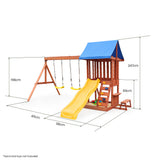 Outdoor Play Equipment: Rovo Kids Outdoor Slide and Swing Play Set with Climbing Wall and Sandpit