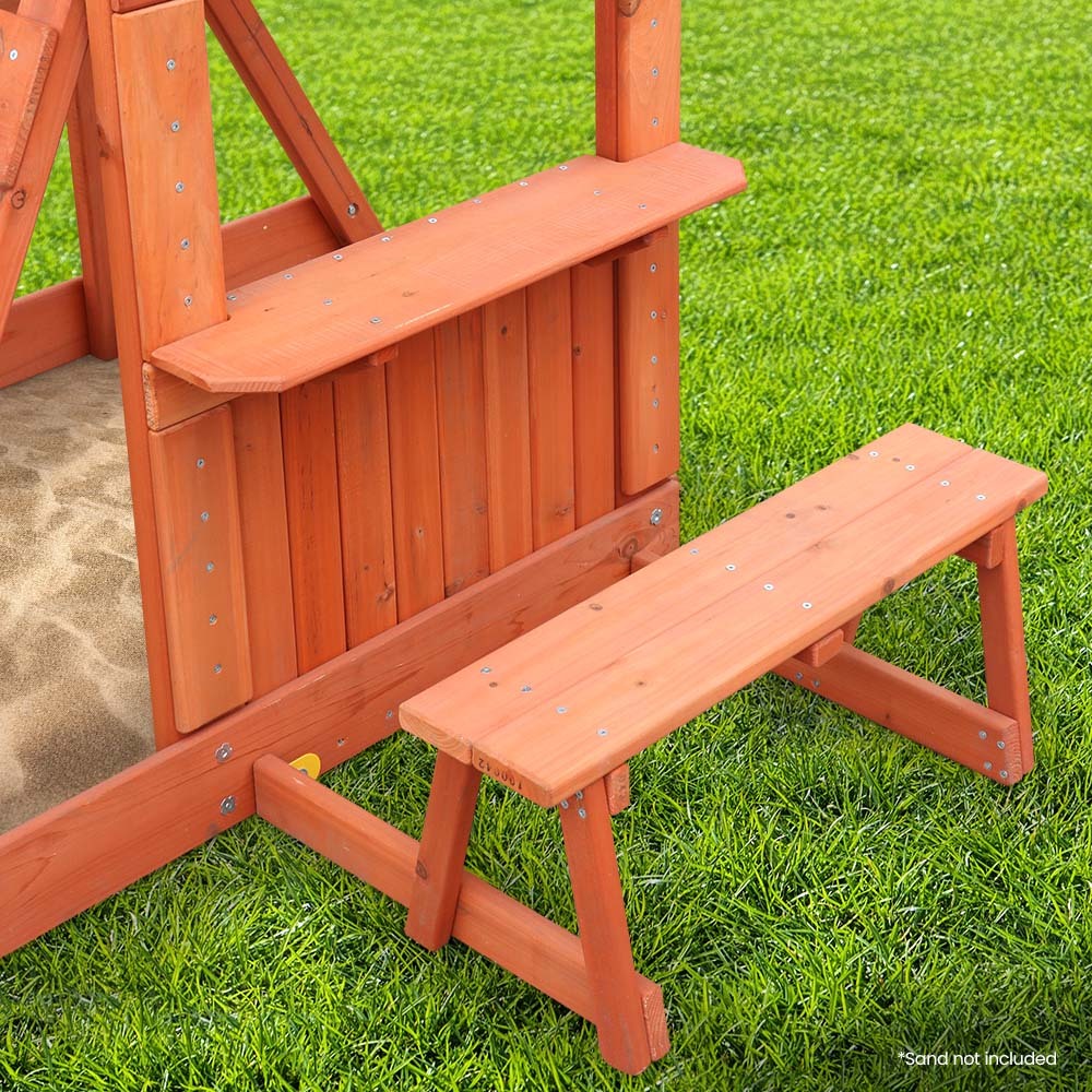 Outdoor Play Equipment: Rovo Kids Outdoor Slide and Swing Play Set with Climbing Wall and Sandpit