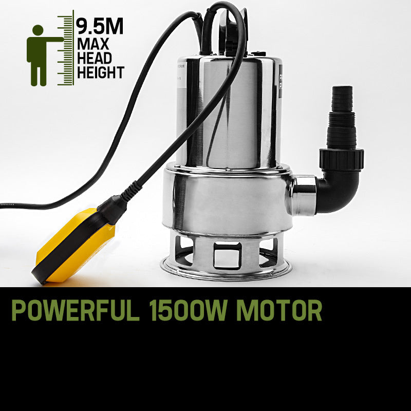 Sewage Pumps: PROTEGE 1500W Submersible Dirty Water Pump Bore Tank Well Steel Automatic Clean