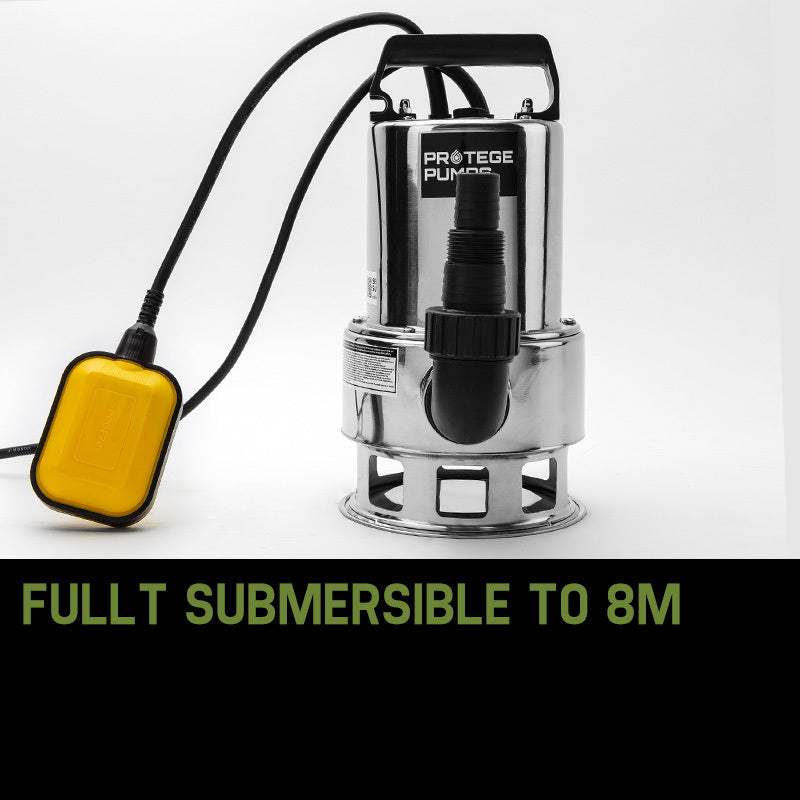 Sewage Pumps: PROTEGE 1500W Submersible Dirty Water Pump Bore Tank Well Steel Automatic Clean