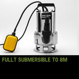 Sewage Pumps: PROTEGE 1500W Submersible Dirty Water Pump Bore Tank Well Steel Automatic Clean