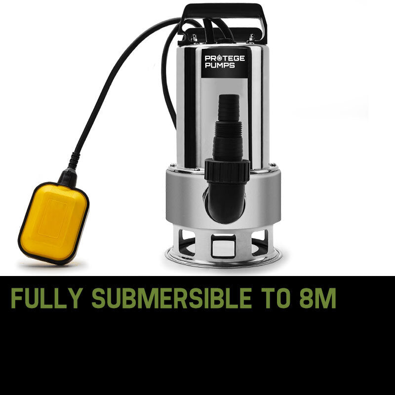 Sewage Pumps: PROTEGE 2000W Submersible Dirty Water Pump Bore Tank Well Steel Automatic