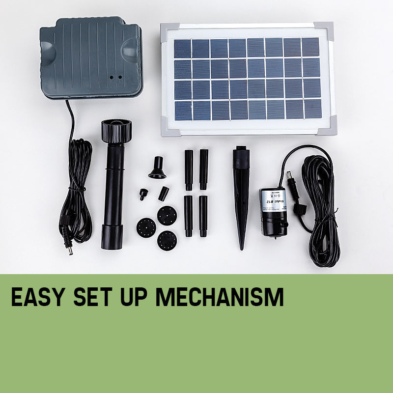 Fountains & Ponds: Protege 25W Solar Powered Fountain Submersible Water Pump with Battery Pond Kit Garden