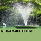 Fountains & Ponds: Protege 25W Solar Powered Fountain Submersible Water Pump with Battery Pond Kit Garden
