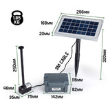 Fountains & Ponds: Protege 25W Solar Powered Fountain Submersible Water Pump with Battery Pond Kit Garden