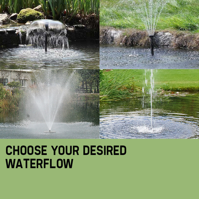 Fountains & Ponds: Protege 25W Solar Powered Fountain Submersible Water Pump with Battery Pond Kit Garden