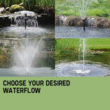 Fountains & Ponds: Protege 25W Solar Powered Fountain Submersible Water Pump with Battery Pond Kit Garden