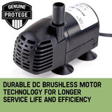 Fountains & Ponds: Protege 25W Solar Powered Fountain Submersible Water Pump with Battery Pond Kit Garden