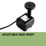 Fountains & Ponds: PROTEGE 5W Solar Powered Fountain Submersible Water Pump Panel Kit Garden Pond