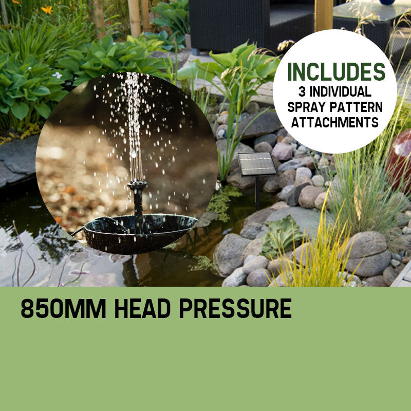 Fountains & Ponds: PROTEGE 5W Solar Powered Fountain Submersible Water Pump Panel Kit Garden Pond