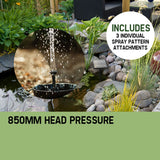 Fountains & Ponds: PROTEGE 5W Solar Powered Fountain Submersible Water Pump Panel Kit Garden Pond