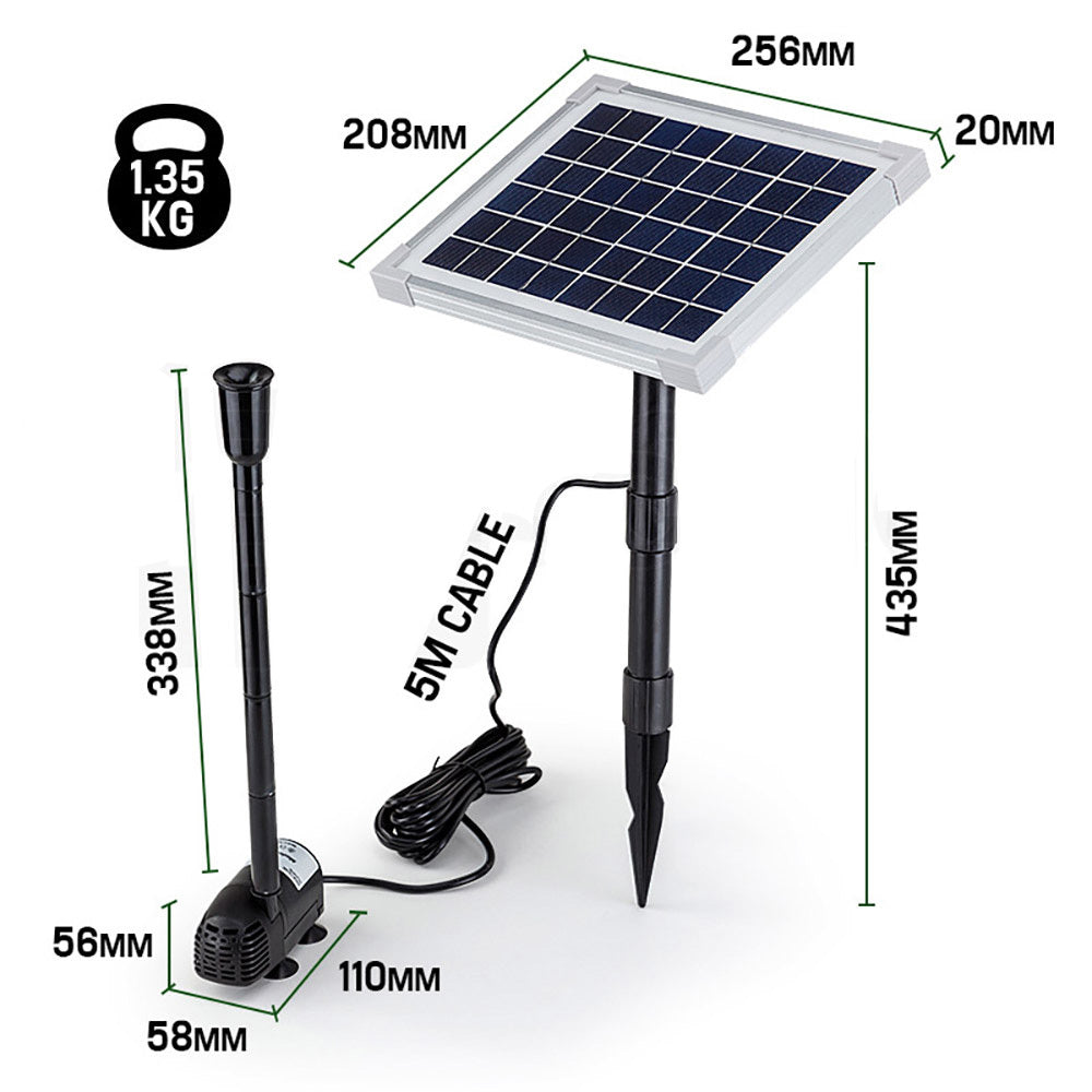 Fountains & Ponds: Protege 20W Solar Fountain Submersible Water Pump Power Panel Kit Garden Pond