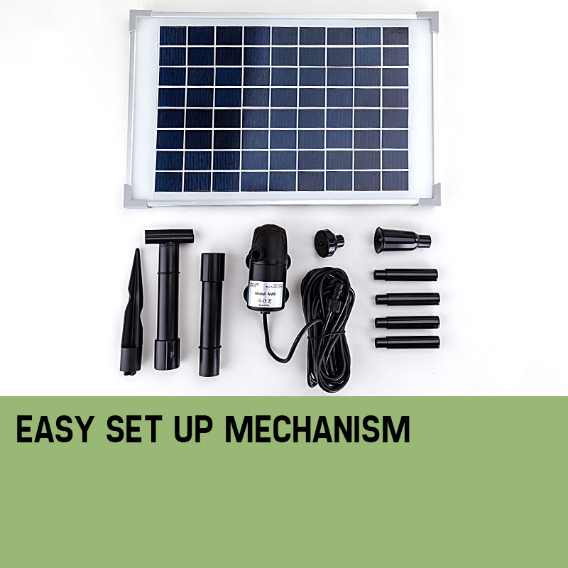 Fountains & Ponds: Protege 50W Solar Powered Fountain Submersible Water Pump Pond Kit Power Garden Panel