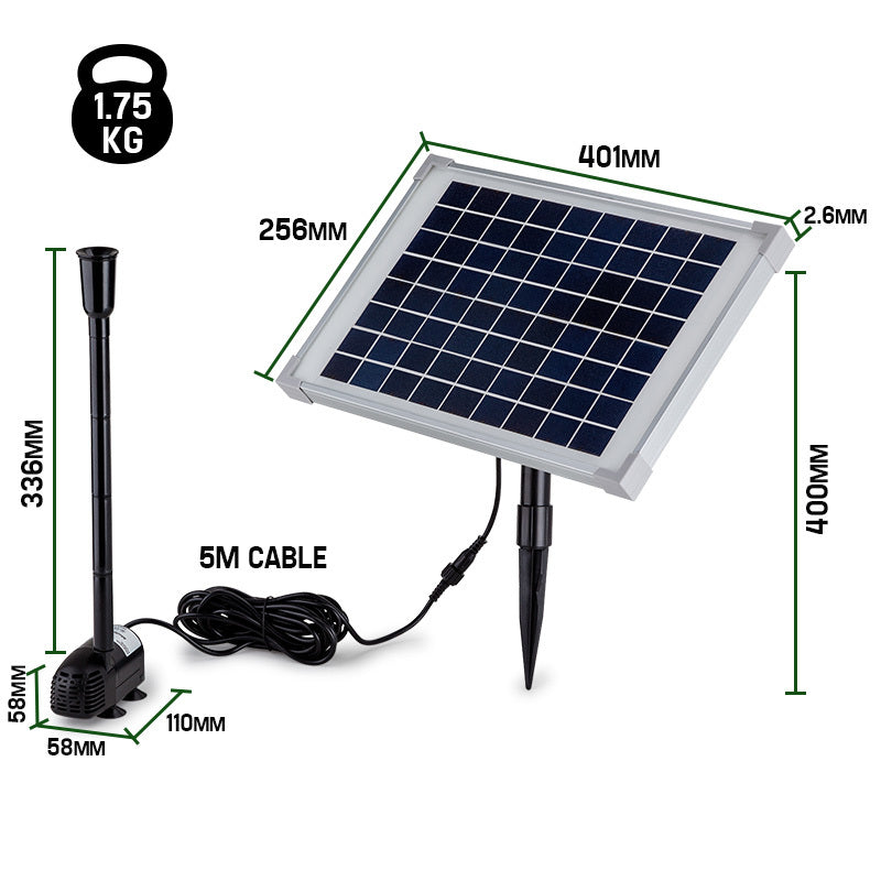 Fountains & Ponds: Protege 50W Solar Powered Fountain Submersible Water Pump Pond Kit Power Garden Panel