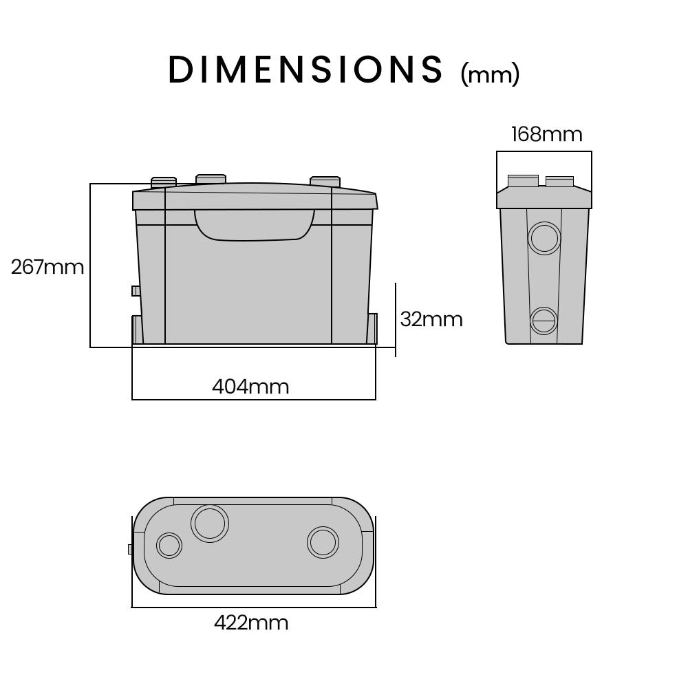 Sewage Pumps: PROTEGE Grey Water Pump, with 3 Inlet, for House, Bathroom, Shower, Sink, Washing Machine